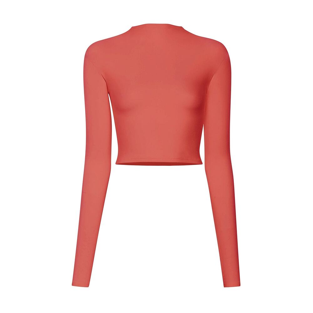 Lapointe Fitted Peach Modal Jersey Dolman Long Sleeve Crop Top Size S